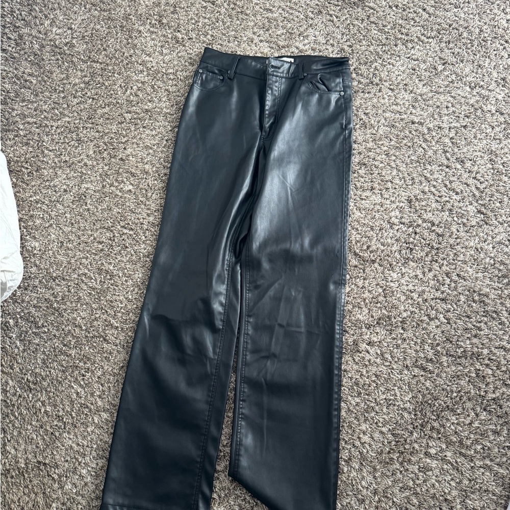 Black Faux Leather Pants
